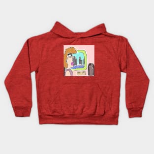 Boy in bus Kids Hoodie